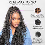 Full Lace Knotless FITTED CAP Boho Curls Braided Long Wig With Invisible Strap