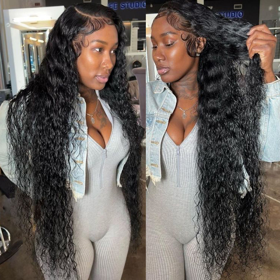 EasiContour V Part Glueless Water Wave Wig With New Drawstring