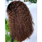 Pre-curled Pre-Lux PRESHAPED Natural Hairline 13x6 Lace Ombre Brown Curly Wig
