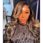 Pre-curled Pre-Lux PRESHAPED Natural Hairline 13x6 Lace Side Parting Highlight Color Body Wave Wavy Wig