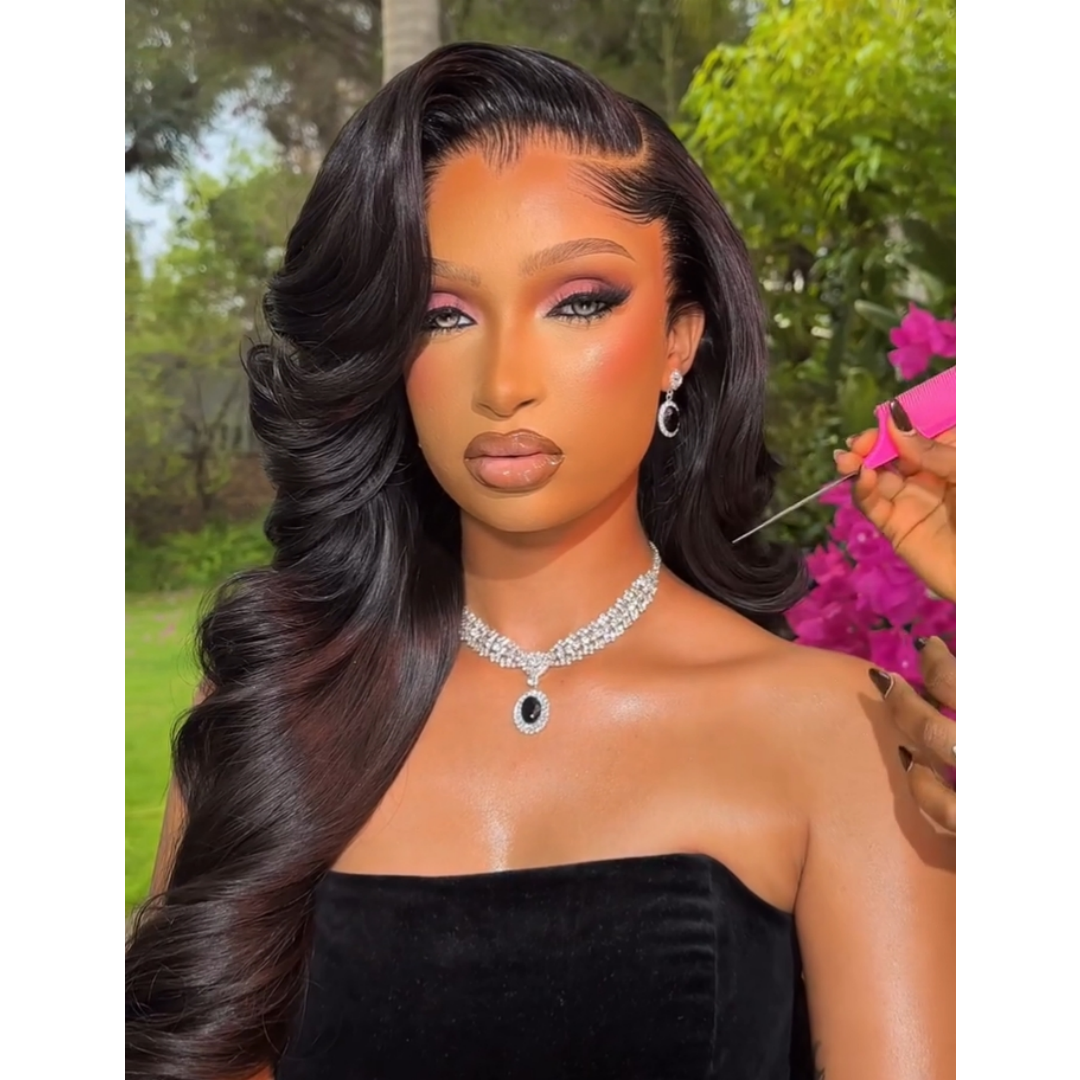 Pre-Lux PRESHAPED Natural Hairline 13x6 Lace Side Parting Body Wave Wavy Wig