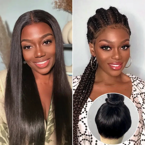Swiss Lace Preplucked Hairline Full Lace Straight Wig