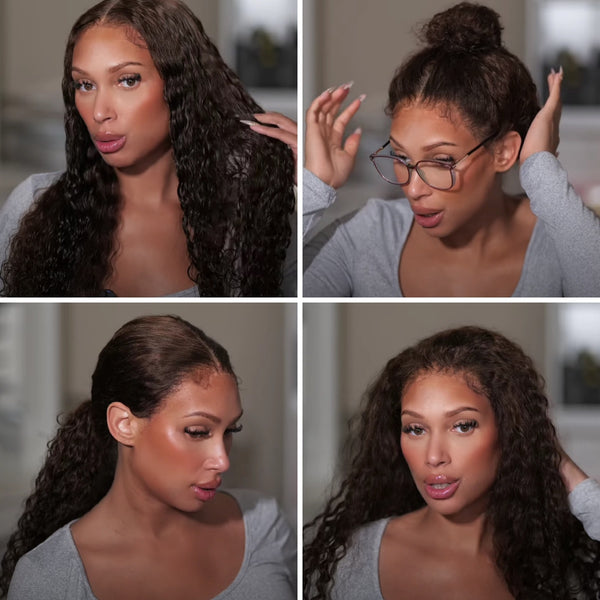 *New* Swiss Lace FULL Lace/ 360 Frontal Water Wave Pre-Plucked Human Hair Wig with INVISIBLE ADJUSTABLE STRAP