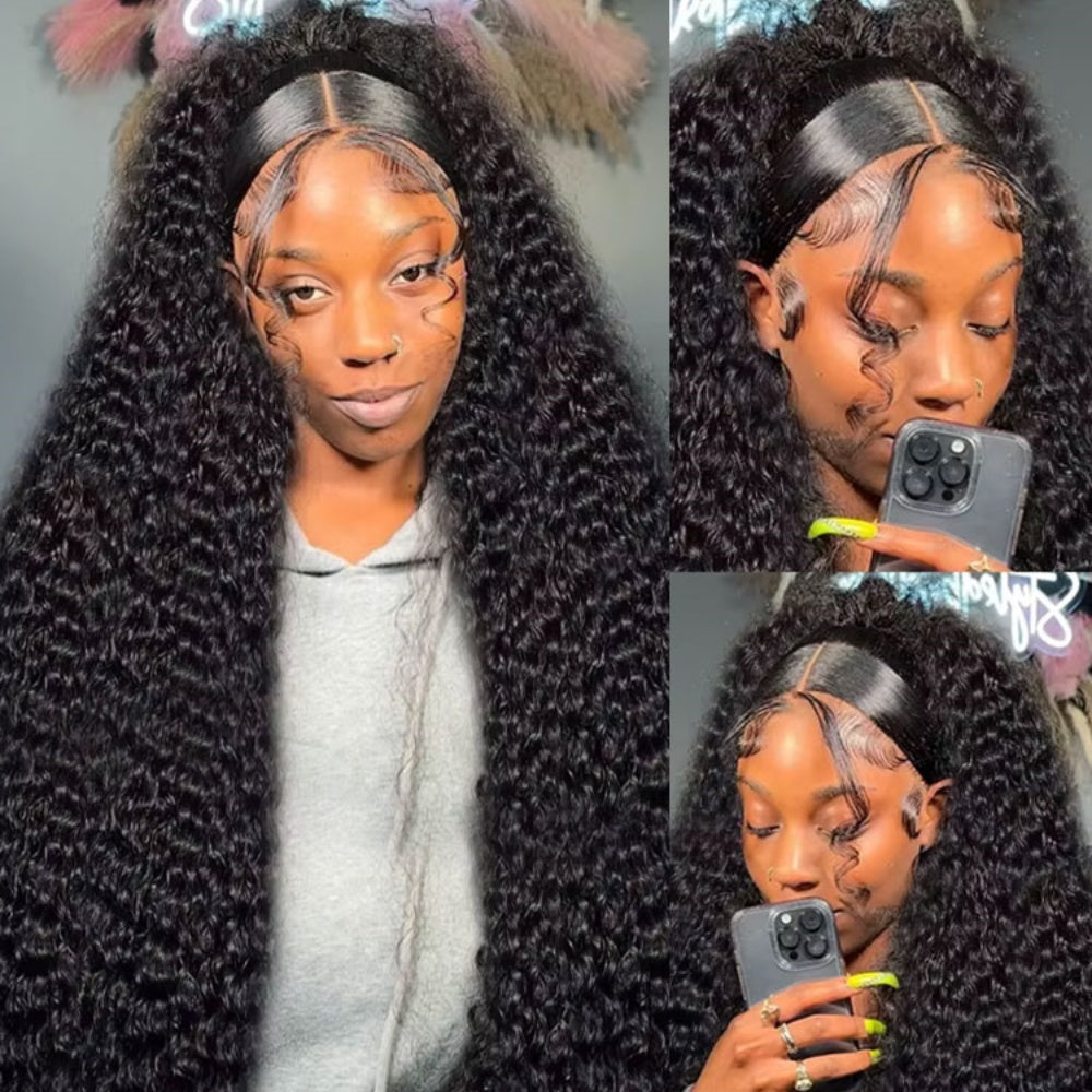 360 Transparent Lace Frontal Pre-plucked Hairline 250% Density Wig - Curly