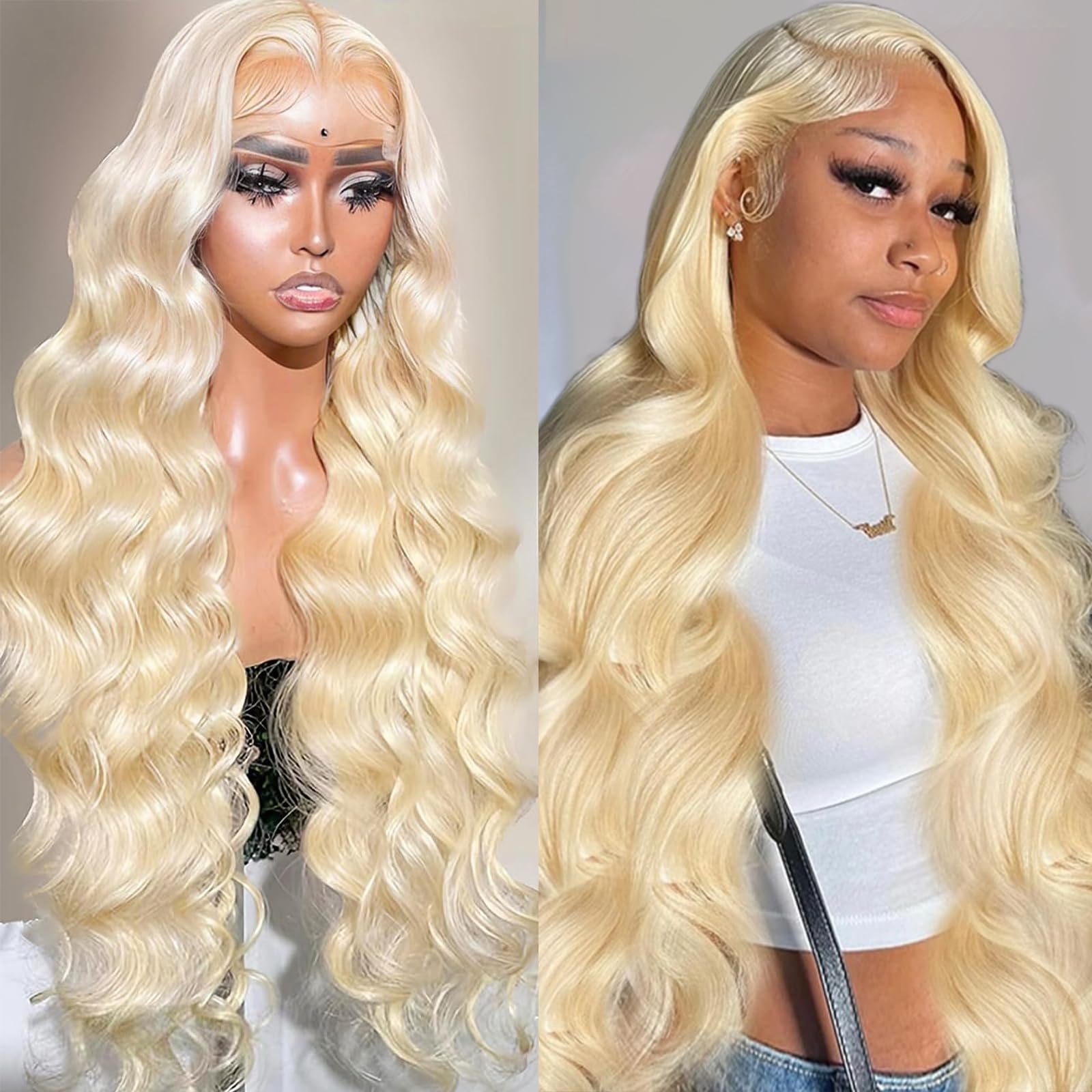 13X4/13X6 Lace Front Pre-plucked Hairline 613 Blonde 250% Density Wig - Body Wave