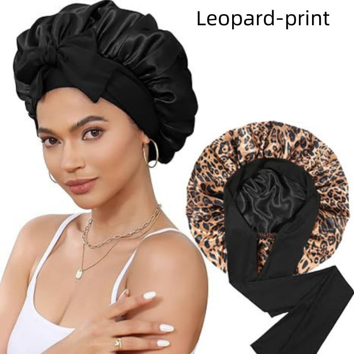 Double Satin Simulated Silk Bow Nightcap