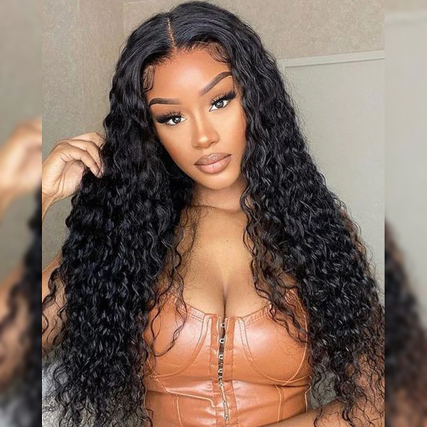 Upgraded Full Lace Wig (All Lace No Mesh) Transparent Lace Human Hair Wig with Invisible Strap Water Wave