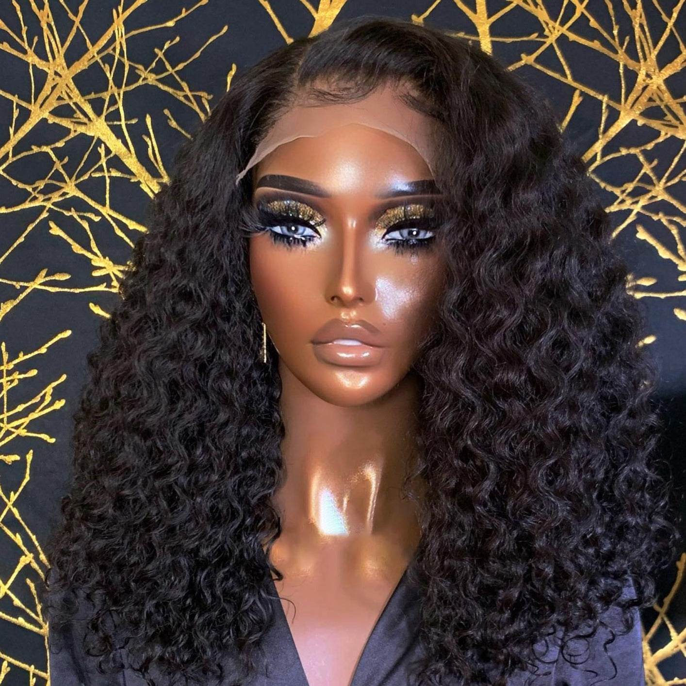 Full Lace Curly Bob Wig WIth Full  Fake Scalp Wigs