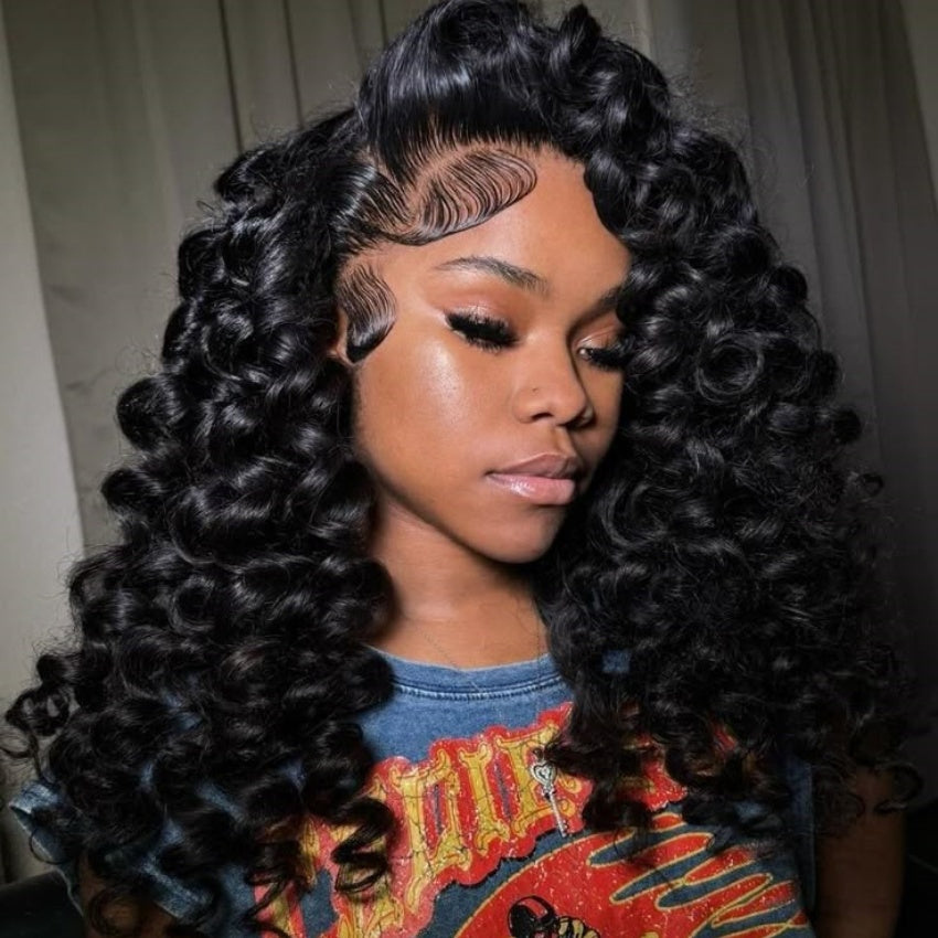 "Mini Knotless" 13x6 HD Lace Super Pre-plucked Hairline 250% Density Wig - Wand Curl