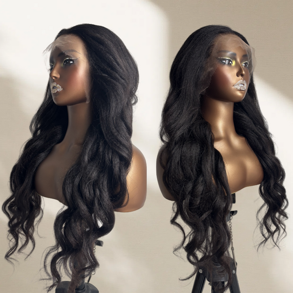 "Mini Knotless" 13x6 HD Lace Super Pre-plucked Hairline Wig - Yaki Wave