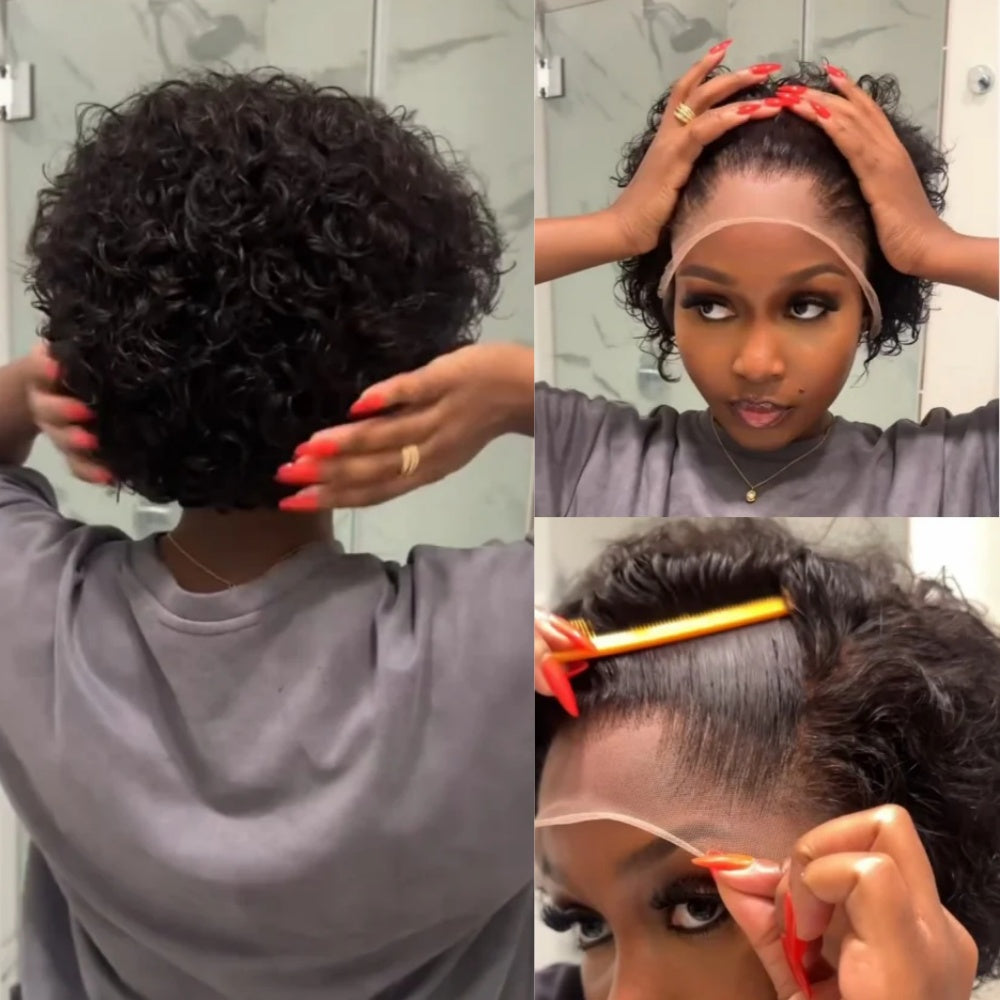 Lagos Hairline 13X4/13X6 Front Curly Pixie Cut Wig