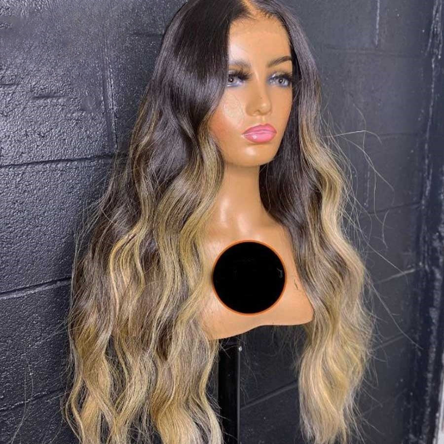 13x4/13x6 Transparent Lace Pre-plucked Ombre color Body Wave Human Hair Wig