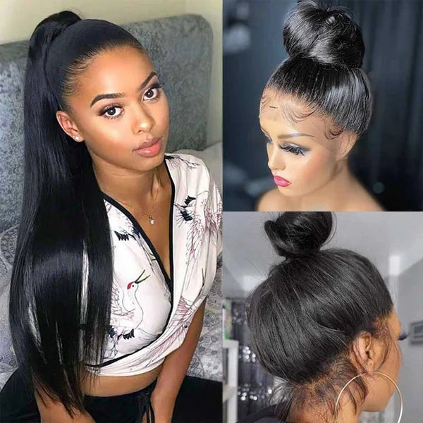 PRE-CUT EAR TAB 360 Lace “Mini-Knotless” Swiss Lace Straight With Invisible Adjustable Strap