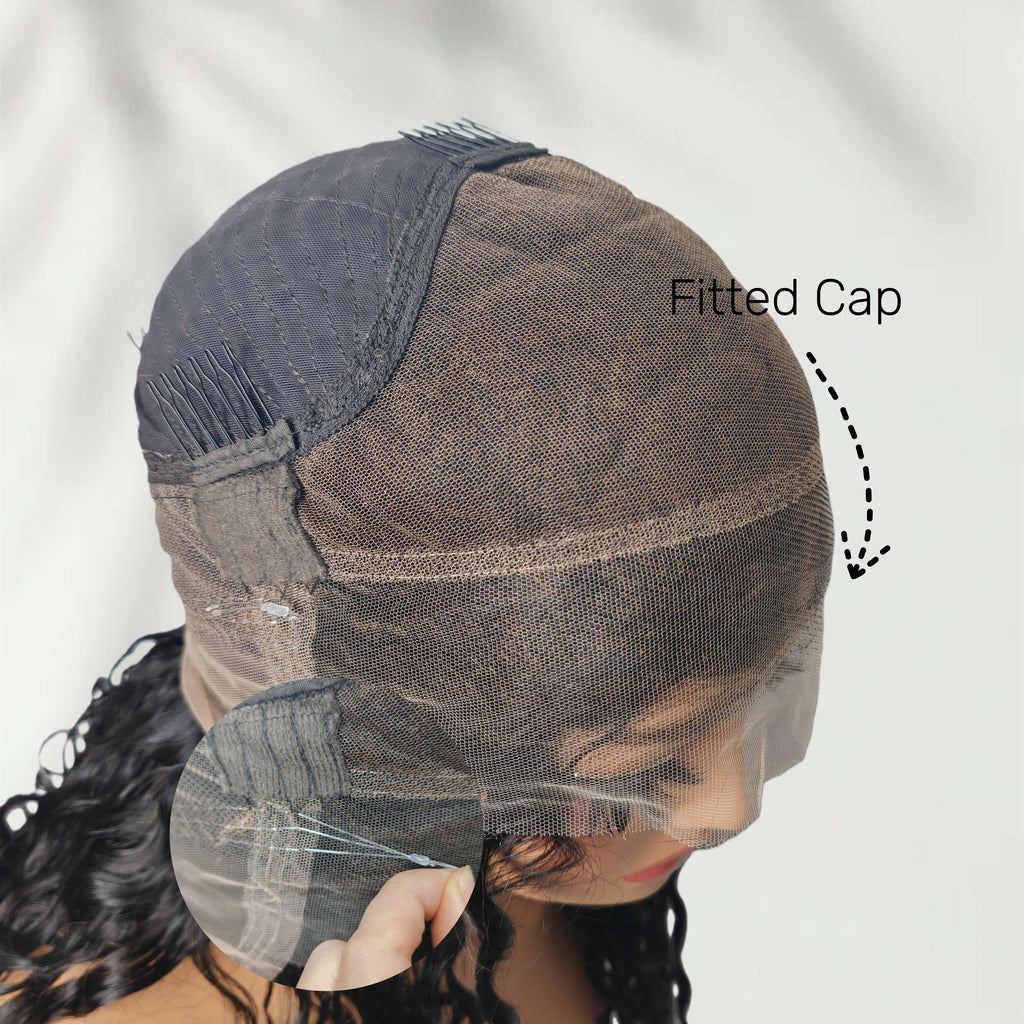 Cap Invisible 370 Fitted Cap Swiss Lace Indian Wave With Invisible Adjustable Strap ...