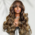 13X4/13X6 Lace Front Pre-plucked Hairline Highlight Blonde 250% Density Wig - Body Wave with Bang