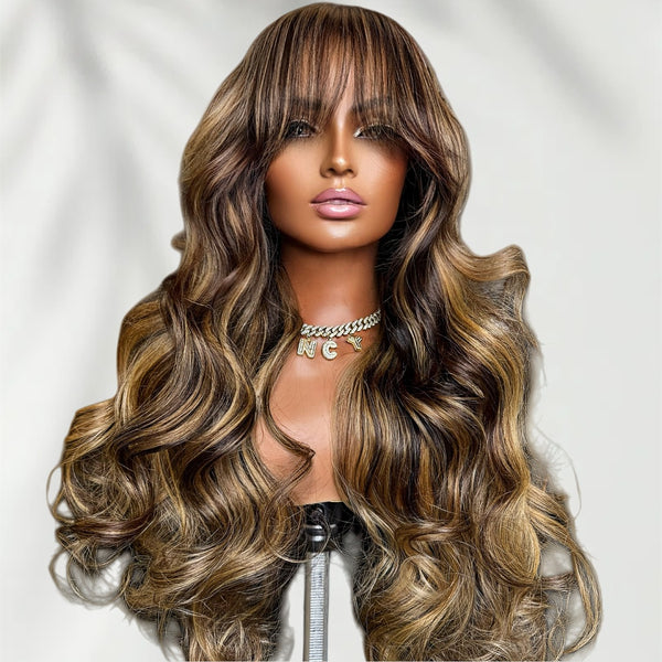 13X4/13X6 Lace Front Pre-plucked Hairline Highlight Blonde 250% Density Wig - Body Wave with Bang