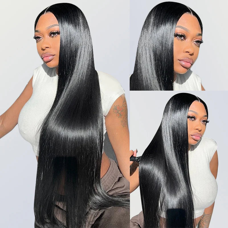13x6 Fitted Cap Glueless HD Lace Super Pre-Plucked Custom Hairline Straight Wig