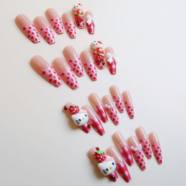 Strawberry Kitty|Nails