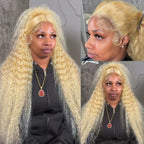 13x4/13x6 Transparent Lace Pre-plucked 613 Blonde Deep Wave Human Hair Wig