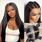 Upgraded Full Lace Wig (All Lace No Mesh) Transparent Lace Human Hair Wig with Invisible Strap Straight