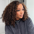 7X5 Drawstring  Pre-Cut Swiss Lace Closure Highlgiht Wig - Water Wave