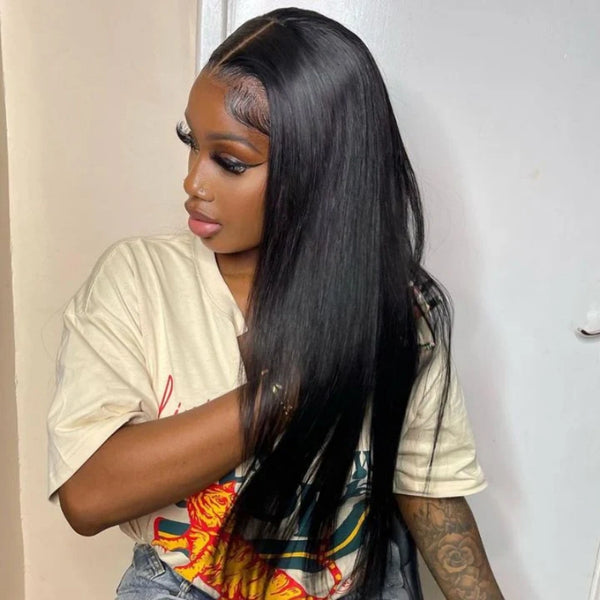 "Mini Knotless" 13x4 Full Frontal HD Lace Pre-plucked Hairline Wig - Straight