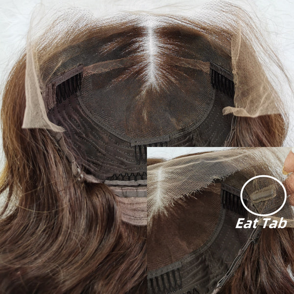"Mini Knotless"13x6 Fitted Cap Glueless HD Lace Lagos Hairline Body Wave Wig Ombre Highlight
