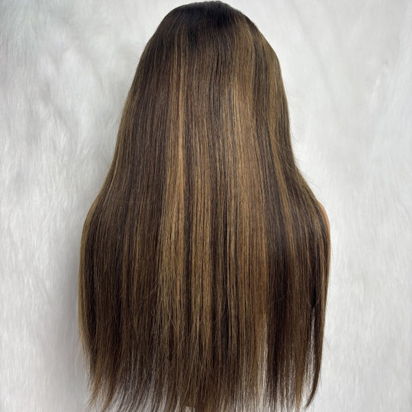 "Mini Knotless" 13x6 HD Lace Super Pre-plucked Hairline 250% Density Highlight Wig - Straight