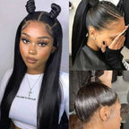 Upgraded Full Lace Wig (All Lace No Mesh) Transparent Lace Human Hair Wig with Invisible Strap Straight