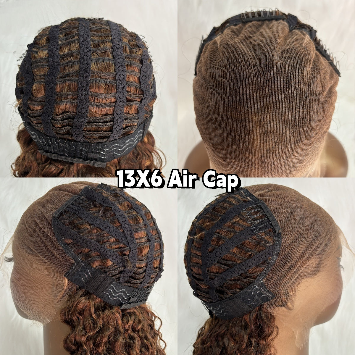 Glueless Air Cap "Mini Knotless" 5X5/13X6 HD Lace Front Wig #27 Highlight - Curly