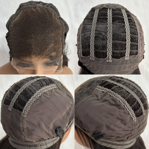 Glueless Air Cap "Mini Knotless" 5X5/13X6 HD Lace Front Wig Light Yaki Straight