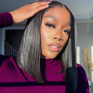 Blunt Cut Bob Wig Lace Front  Straight Bob Fake Scalp Wigs