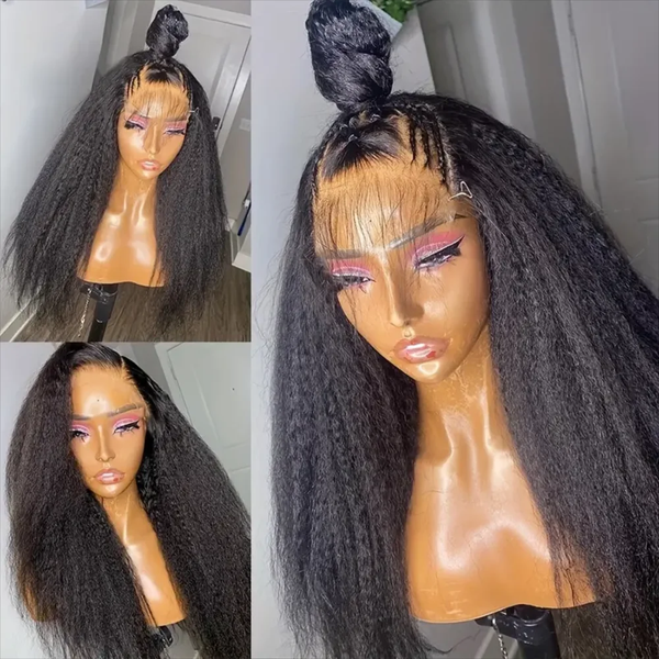 "Mini Knotless"13X6 SUPER Pre-Plucked Custom Hairline Kinky Straight Wig