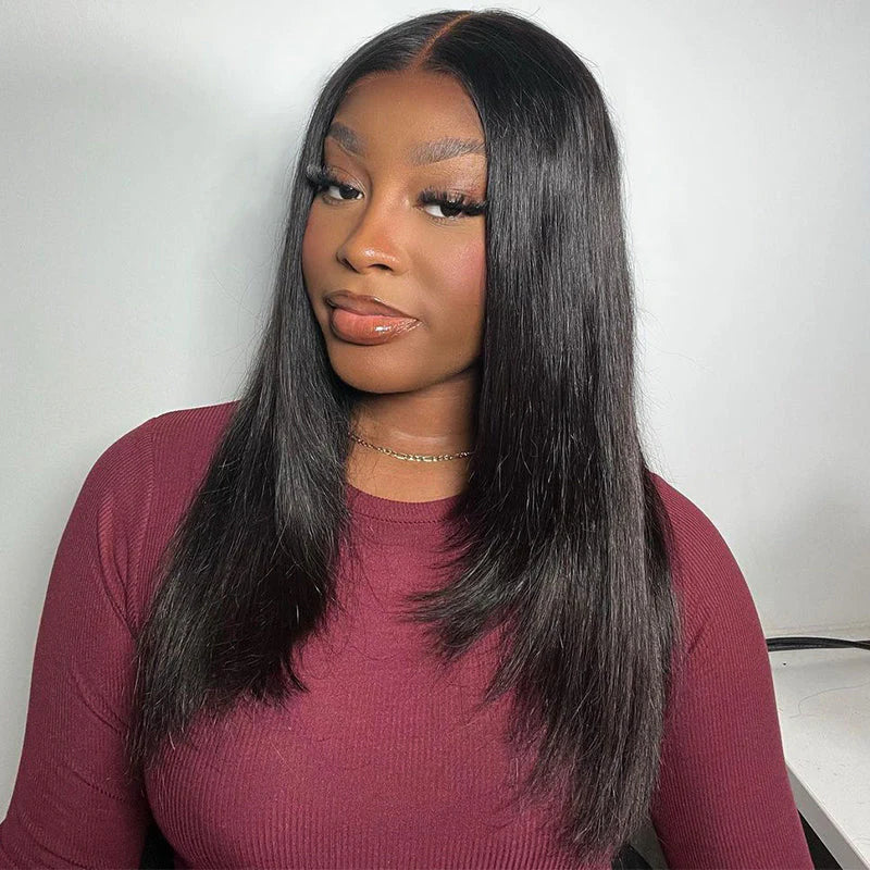 Layered Cut 13X6 Swiss Lace Front SUPER Pre-plucked Hairline 250% Density Straight Wig