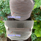 *New* Full Lace Swiss Lace Super Pre-Plucked Hairline Human Hair Brown Yaki Straight Wig With Invisible Strap