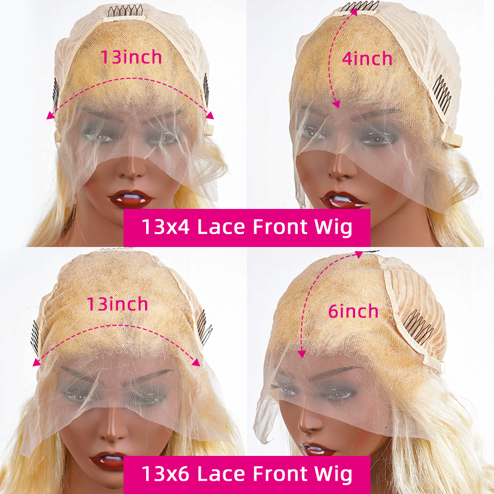 13x4/13x6 Transparent Lace Pre-plucked 613 Blonde Deep Wave Human Hair Wig