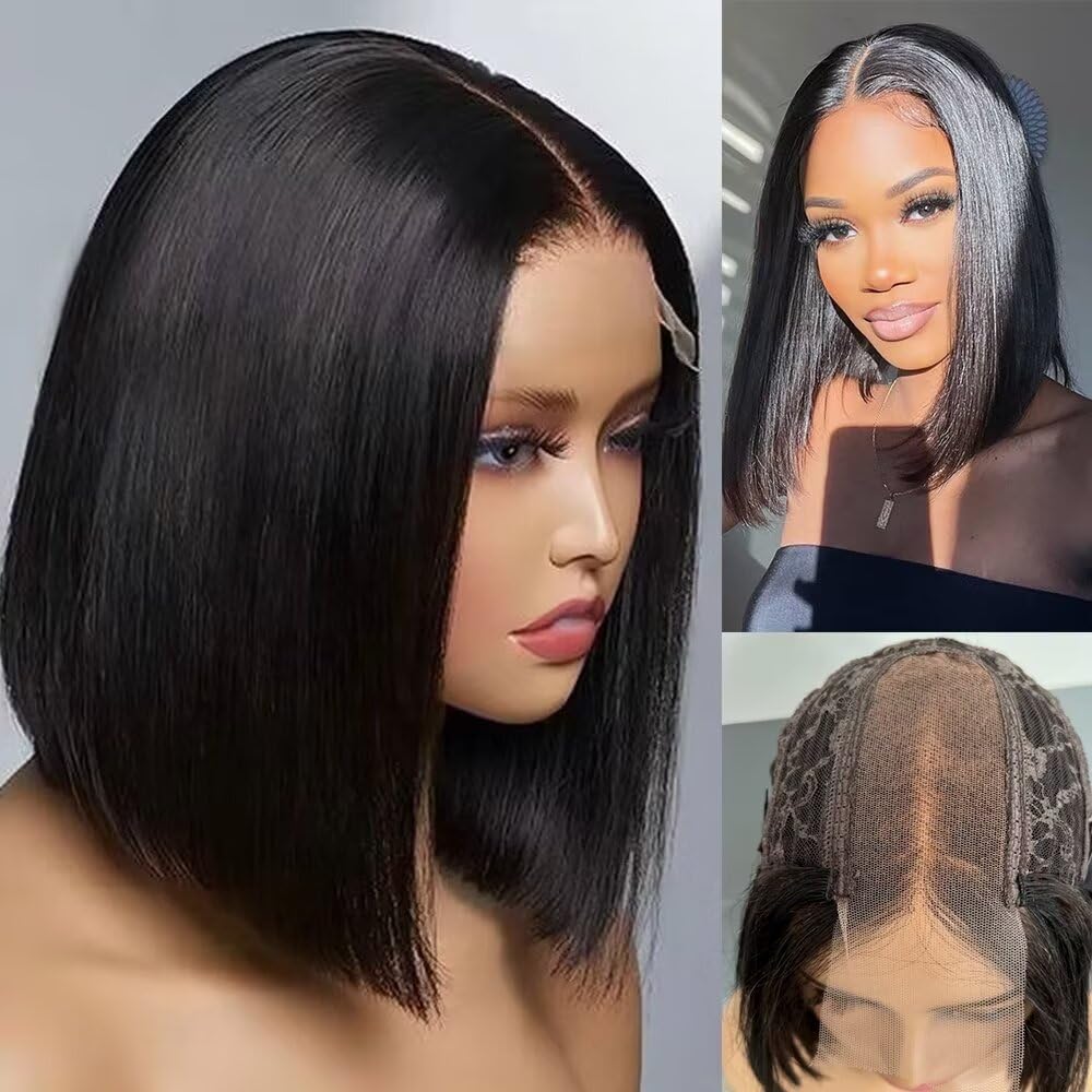 2X6 Deep Middle Part Lace Pre-plucked BOB Human Hair Wig
