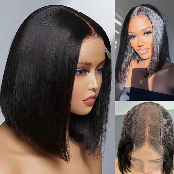 2X6 Deep Middle Part Lace Pre-plucked BOB Human Hair Wig