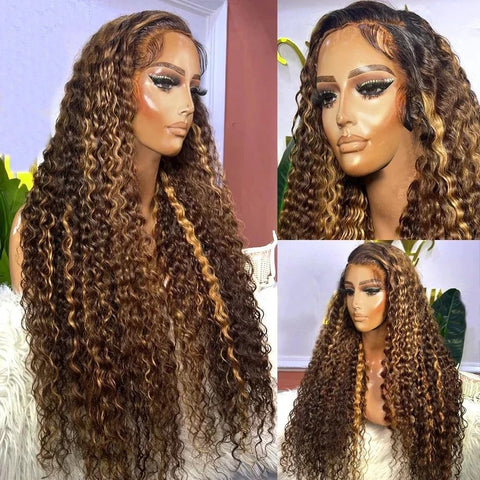 Highlight Blonde "Mini Knotless"13x6 Fitted Cap Glueless HD Lace Super Pre-Plucked Custom Hairline Curly Wig