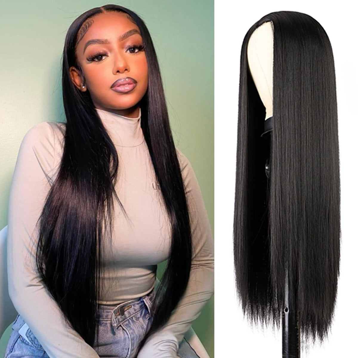 PRE-CUT EAR TAB 360 Lace “Mini-Knotless” Swiss Lace Straight With Invi ...