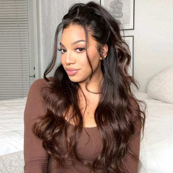 Ombre Brown "Mini Knotless" 13x6 HD Lace Super Pre-plucked Hairline Wig - Body Wave