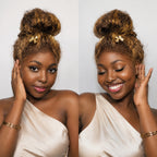 370 Fitted Cap Swiss Lace Highlight Wig Invisible Adjustable Strap Curly