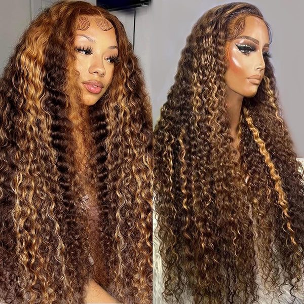 Highlight Blonde "Mini Knotless"13x6 Fitted Cap Glueless HD Lace Super Pre-Plucked Custom Hairline Curly Wig
