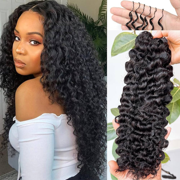 Feather Crochet Hair Burmese Curls Boho Braids Human Hair Bundles