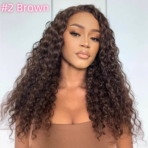*New* Swiss Lace FULL Lace/ 360 Frontal Water Wave Pre-Plucked Human Hair Wig with INVISIBLE ADJUSTABLE STRAP