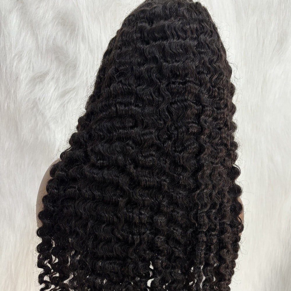 13x6 Fitted Cap Glueless HD Lace Super Pre-Plucked Custom Hairline Burmese Curls Wig