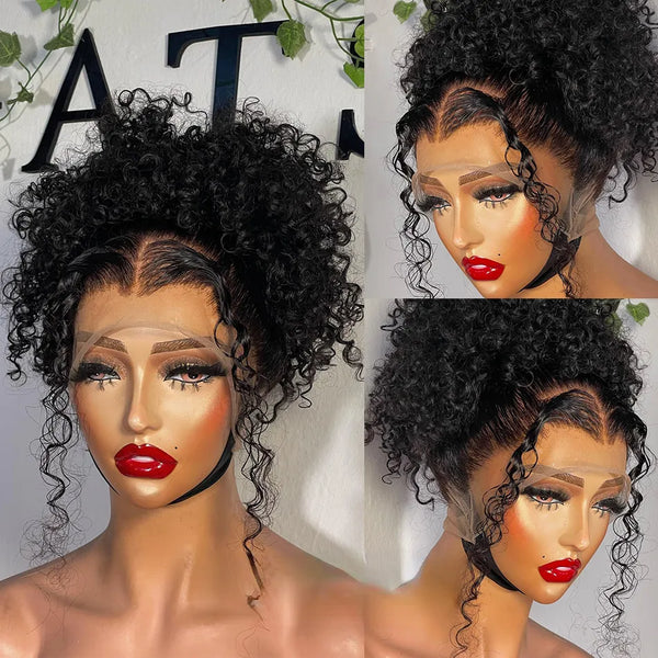 Upgraded Full Lace Wig (All Lace No Mesh) Super Pre-plucked Swiss/Transparent Lace Human Hair Wig with Invisible Strap Water Wave