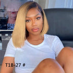 13x4 Transparent Lace Pre-plucked Short Straight Bob Human Hair Wig