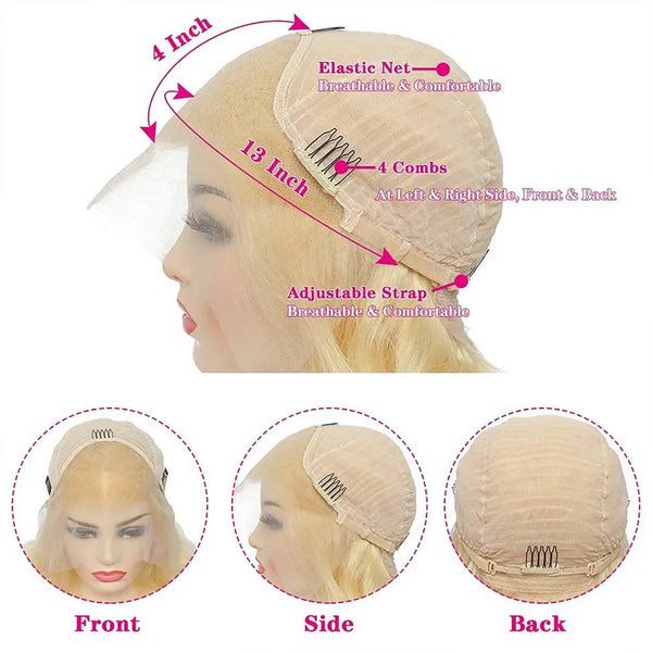 Blonde 13*4  Lace Front  Fake Scalp Wigs