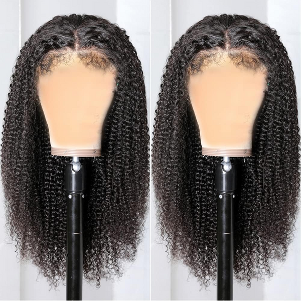 Natural 4C Edge Skin Melt Lace Frontal Wig Afro Kinky Curly